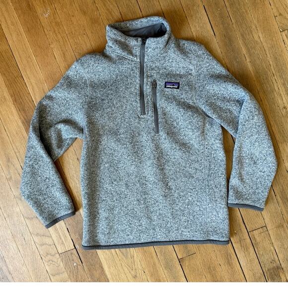Patagonia Kids' Better Sweater® 1/4 Zip Fleece in Heather Gray Size Medium/ 10
